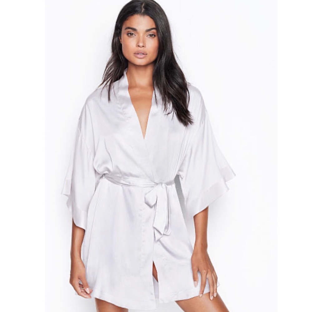 Victoria Secret Bride Robe Satin White Rhi…